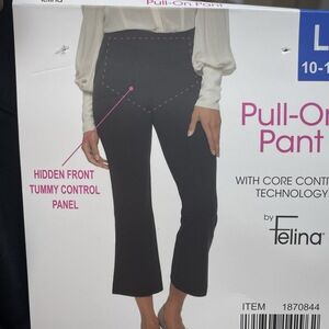 Felina Women's L Pull-On Pants Black Rayon Blend e1083